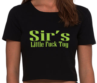Sir's Little Fuck Toy - Black Crop Top