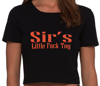 Sir's Little Fuck Toy - Black Crop Top