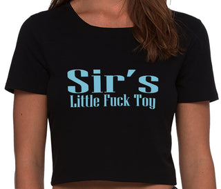 Sir's Little Fuck Toy - Black Crop Top