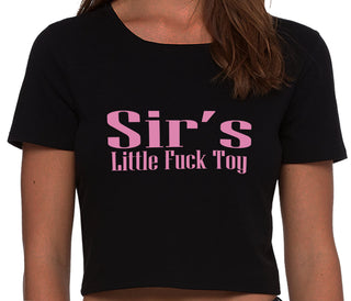 Sir's Little Fuck Toy - Black Crop Top