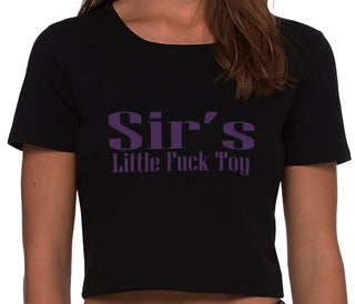 Sir's Little Fuck Toy - Black Crop Top