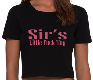 Sir's Little Fuck Toy - Black Crop Top