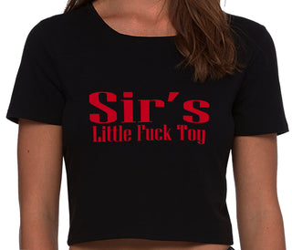 Sir's Little Fuck Toy - Black Crop Top