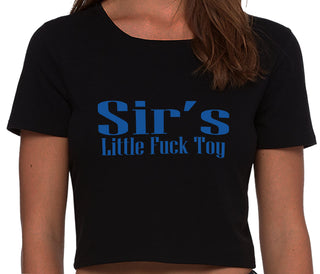 Sir's Little Fuck Toy - Black Crop Top