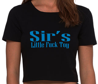 Sir's Little Fuck Toy - Black Crop Top