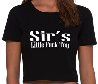 Sir's Little Fuck Toy - Black Crop Top