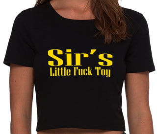 Sir's Little Fuck Toy - Black Crop Top