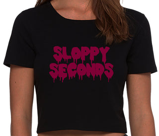 Sloppy Seconds - Black Crop Top