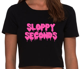 Sloppy Seconds - Black Crop Top