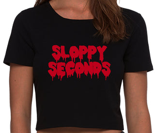 Sloppy Seconds - Black Crop Top
