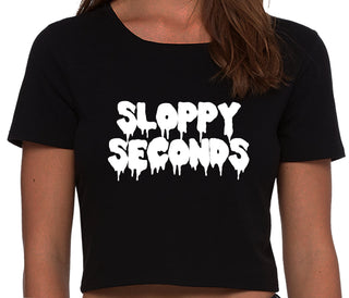 Sloppy Seconds - Black Crop Top