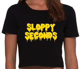 Sloppy Seconds - Black Crop Top