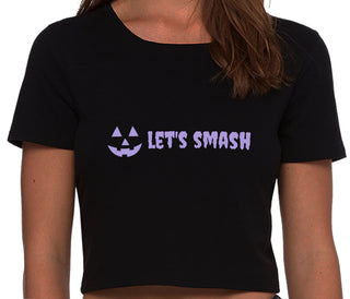Let's Smash Pumpkins - Black Crop Top