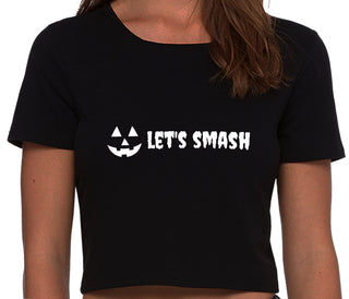 Let's Smash Pumpkins - Black Crop Top