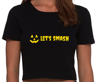 Let's Smash Pumpkins - Black Crop Top