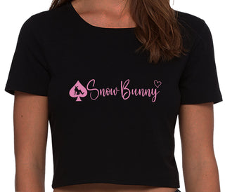 Snow Bunny - Queen of Spades - Black Crop Top