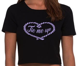 Tie Me Up - Cute Rope Design - Black Crop Top