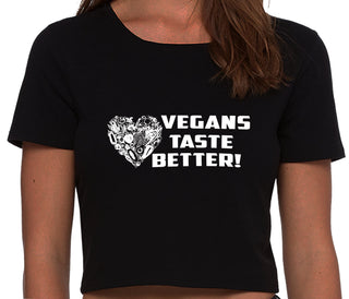 Vegans Tastes Better - Black Crop Top