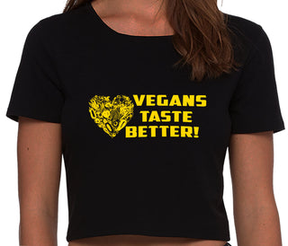 Vegans Tastes Better - Black Crop Top