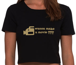 Wanna Make A Movie - Black Crop Top