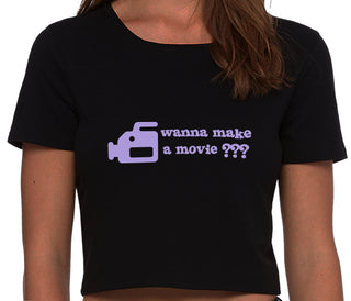 Wanna Make A Movie - Black Crop Top