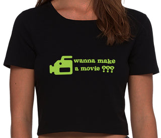 Wanna Make A Movie - Black Crop Top