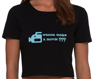 Wanna Make A Movie - Black Crop Top