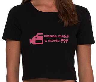 Wanna Make A Movie - Black Crop Top