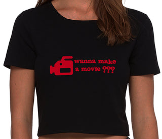 Wanna Make A Movie - Black Crop Top