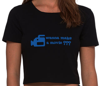 Wanna Make A Movie - Black Crop Top