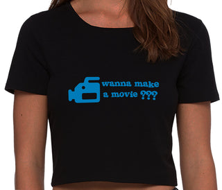 Wanna Make A Movie - Black Crop Top