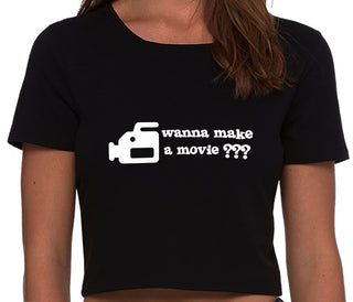Wanna Make A Movie - Black Crop Top