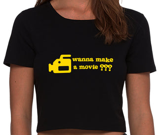 Wanna Make A Movie - Black Crop Top