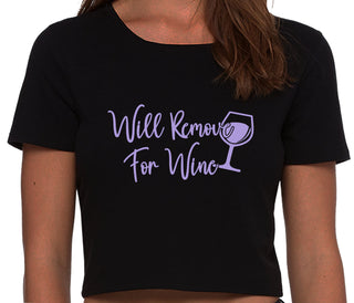 Will Remove For Wine - Black Crop Top