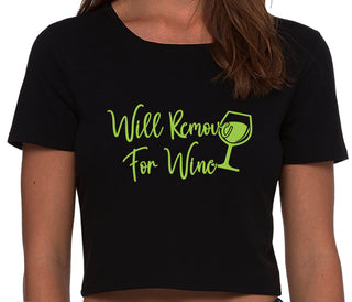 Will Remove For Wine - Black Crop Top