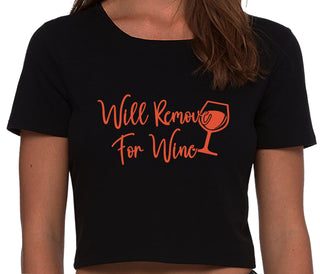 Will Remove For Wine - Black Crop Top