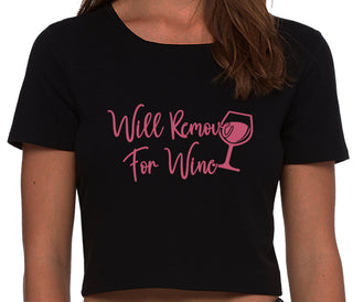 Will Remove For Wine - Black Crop Top