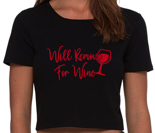 Will Remove For Wine - Black Crop Top