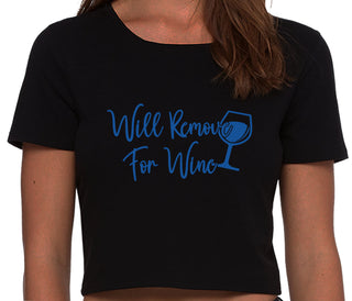 Will Remove For Wine - Black Crop Top