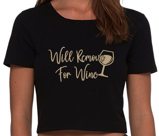 Will Remove For Wine - Black Crop Top