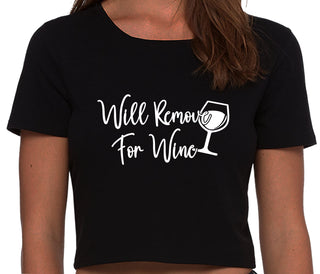 Will Remove For Wine - Black Crop Top