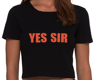 Yes Sir - Black Crop Top