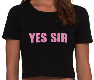 Yes Sir - Black Crop Top
