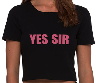 Yes Sir - Black Crop Top