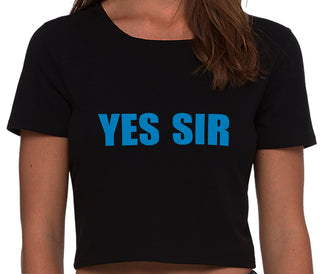 Yes Sir - Black Crop Top