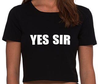 Yes Sir - Black Crop Top