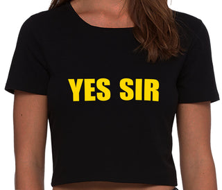 Yes Sir - Black Crop Top