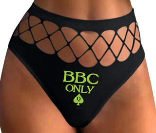 BBC Only - Big Black Cock Lover - Queen of Spades - Black Fishnet Thong