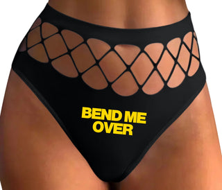Bend Me Over - Black Fishnet Thong