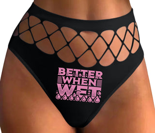 Better When Wet - Black Fishnet Thong